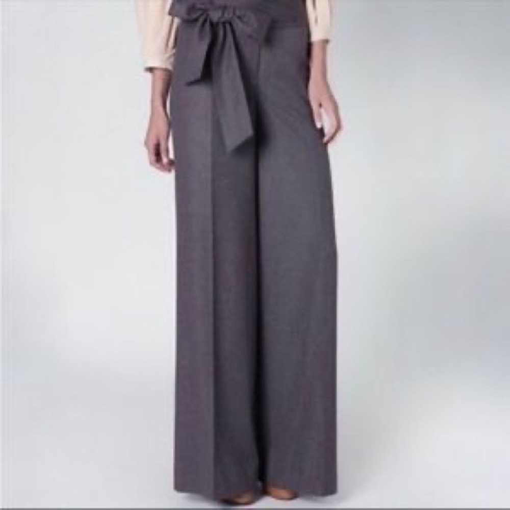 Anthropologie Elevenses High Rise Wide Leg Belt
Tie Waist Grey Pants Size 0